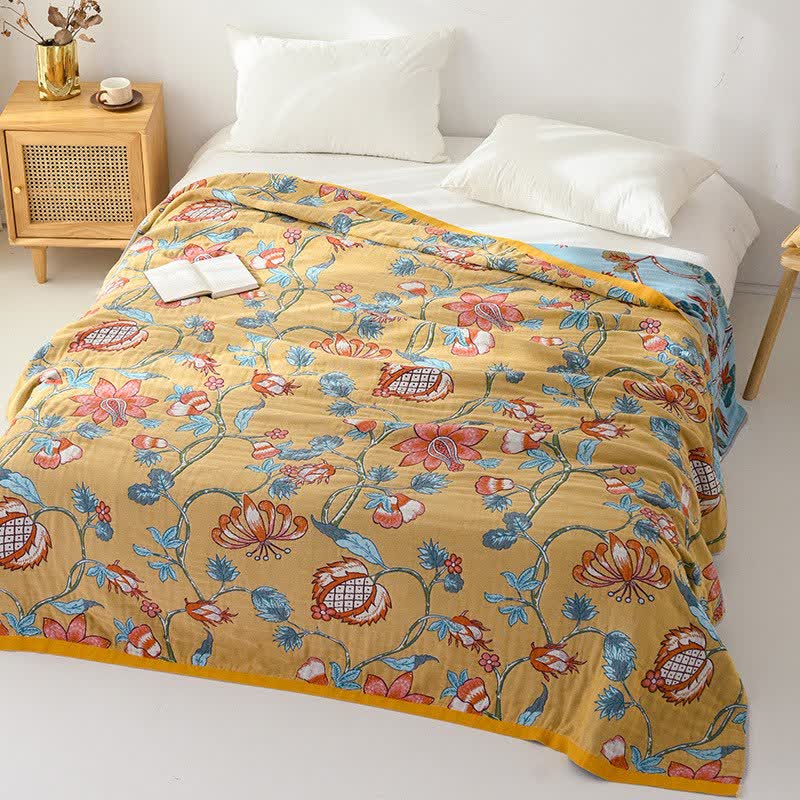 Künstlerisch gemusterte Decke aus reiner Baumwolle - image 2