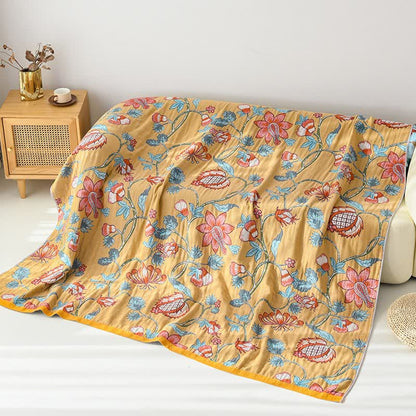 Künstlerisch gemusterte Decke aus reiner Baumwolle - 230cm x 250cm - image 0