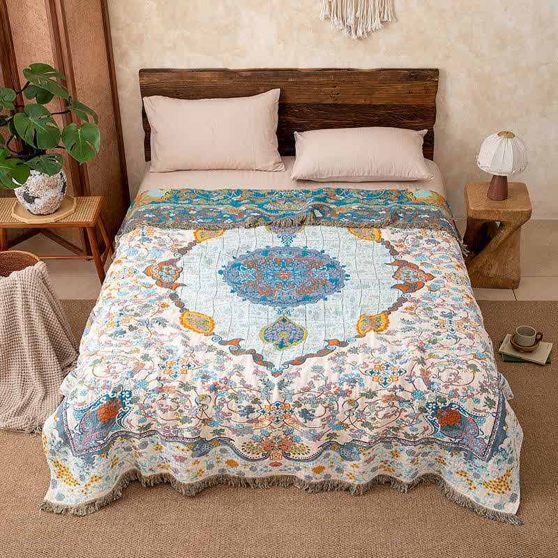 Vintage-Steppdecke aus Baumwolle mit Quasten - 200cm x 230cm - image 0