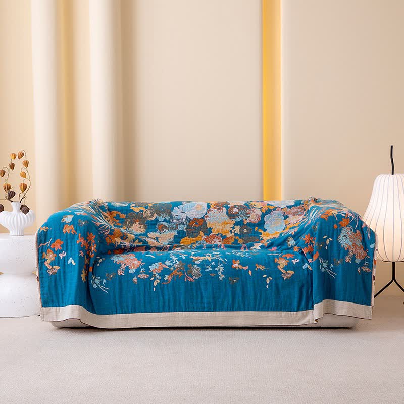 Steppdecke aus reiner Baumwolle mit Blumenmuster - image 3