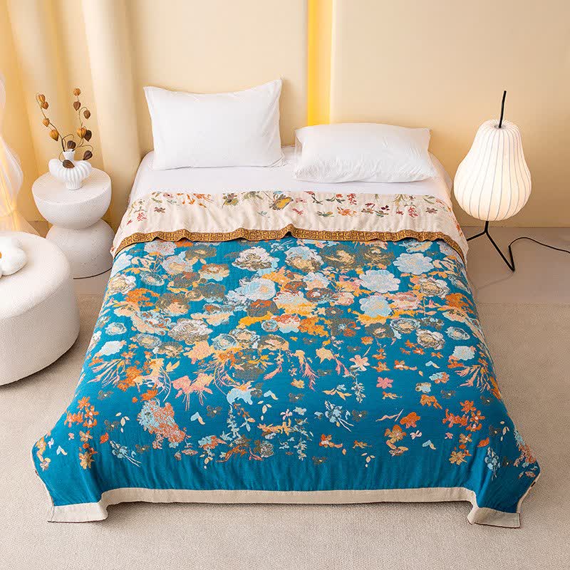 Steppdecke aus reiner Baumwolle mit Blumenmuster - image 1