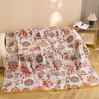 Decke aus reiner Baumwolle mit Blumenmuster - 230cm x 250cm - image 0