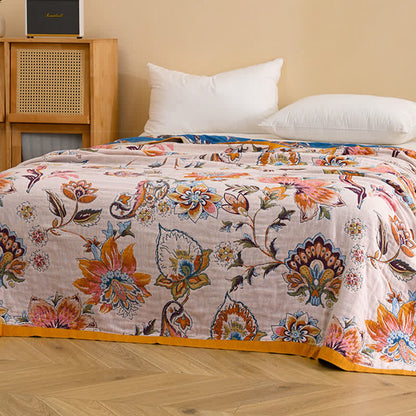 Steppdecke aus reiner Baumwolle mit blühendem Blumenmuster - image 4