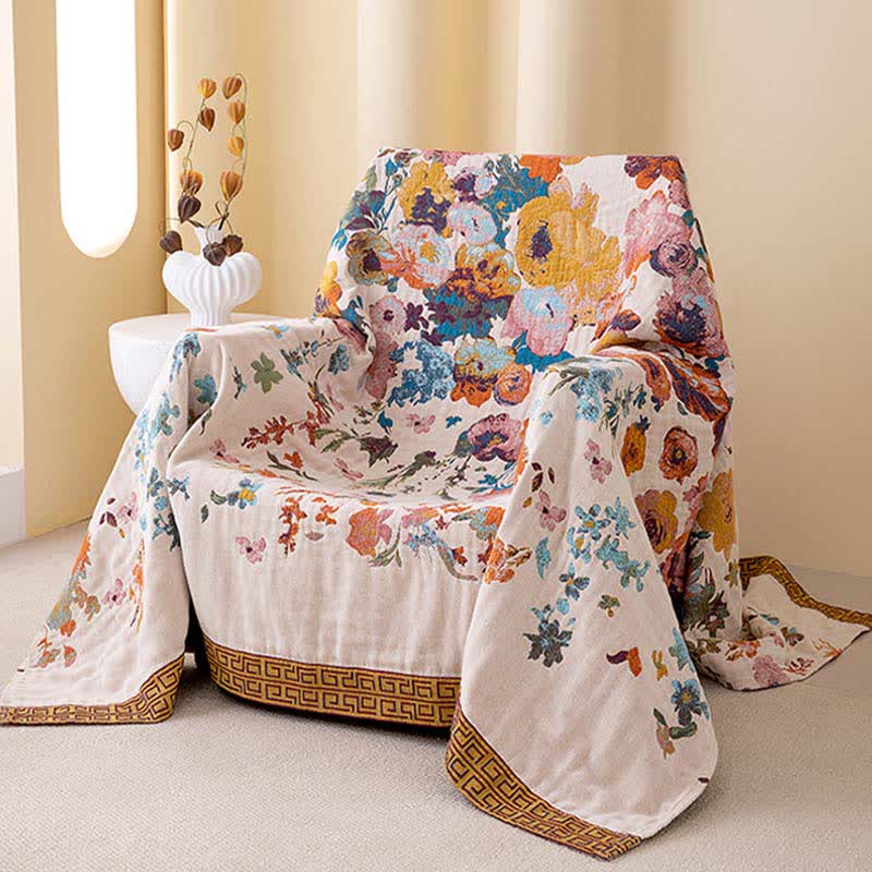 Steppdecke aus reiner Baumwolle mit Blumenmuster - image 2