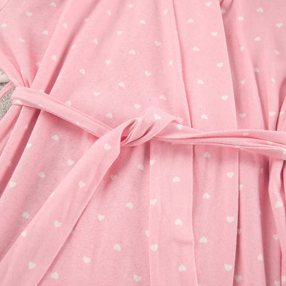 Pyjama-Bademantel mit Herzchenmuster und Rüschen - image 13
