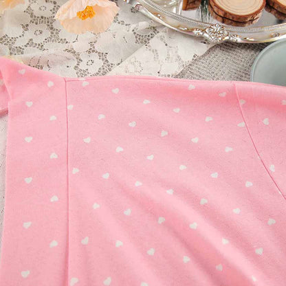 Pyjama-Bademantel mit Herzchenmuster und Rüschen - image 9