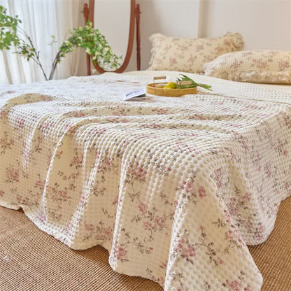 Steppdecke aus Baumwollgaze mit floralem Waffelmuster - image 3