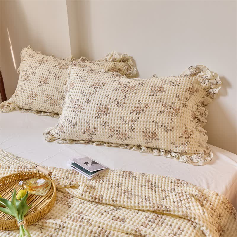 Steppdecke aus Baumwollgaze mit floralem Waffelmuster - image 11