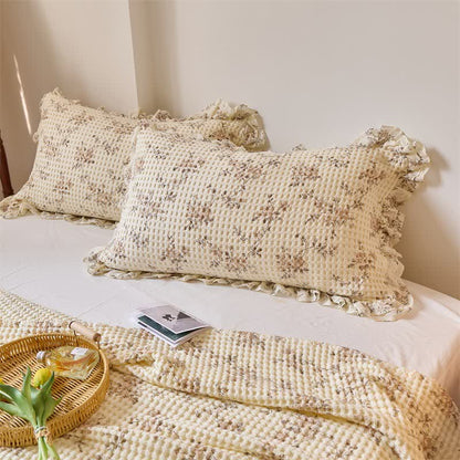 Steppdecke aus Baumwollgaze mit floralem Waffelmuster - image 11
