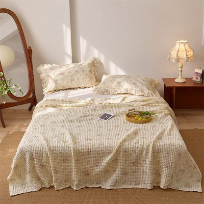 Tagesdecke aus Baumwollgaze mit floralem Waffelmuster - image 4