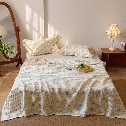 Tagesdecke aus Baumwollgaze mit floralem Waffelmuster - Lila - 2 Kissenbezüge - 52cm x 75cm - image 8