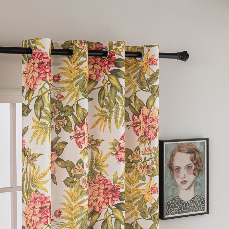 Vorhang im Landhausstil mit Blumen- und Blättermuster - image 7