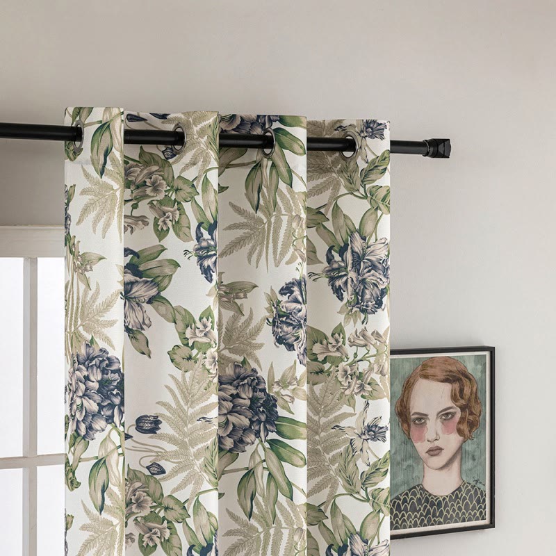 Vorhang im Landhausstil mit Blumen- und Blättermuster - image 2