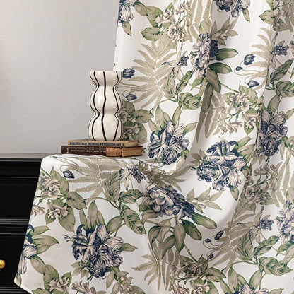Vorhang im Landhausstil mit Blumen- und Blättermuster - image 1
