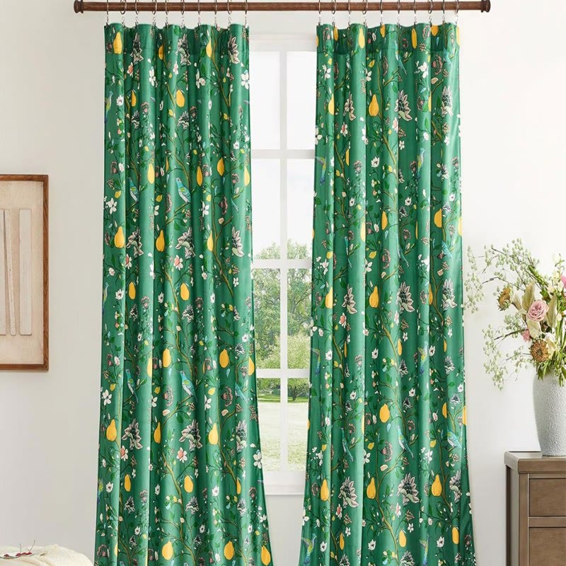 Vintage-Gardine im Landhausstil mit Vogel- und Blumenmotiven - image 9