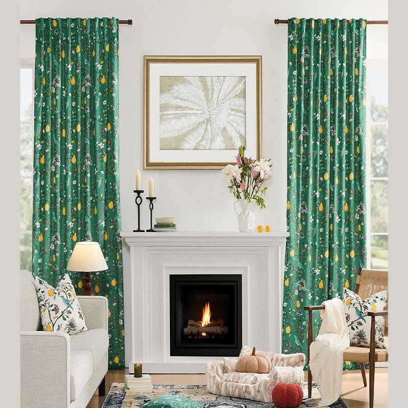 Vintage-Gardine im Landhausstil mit Vogel- und Blumenmotiven - image 8