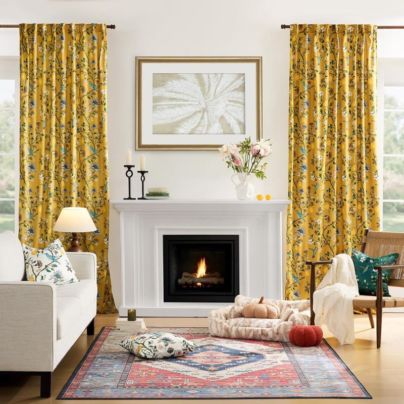 Vintage-Gardine im Landhausstil mit Vogel- und Blumenmotiven - image 16