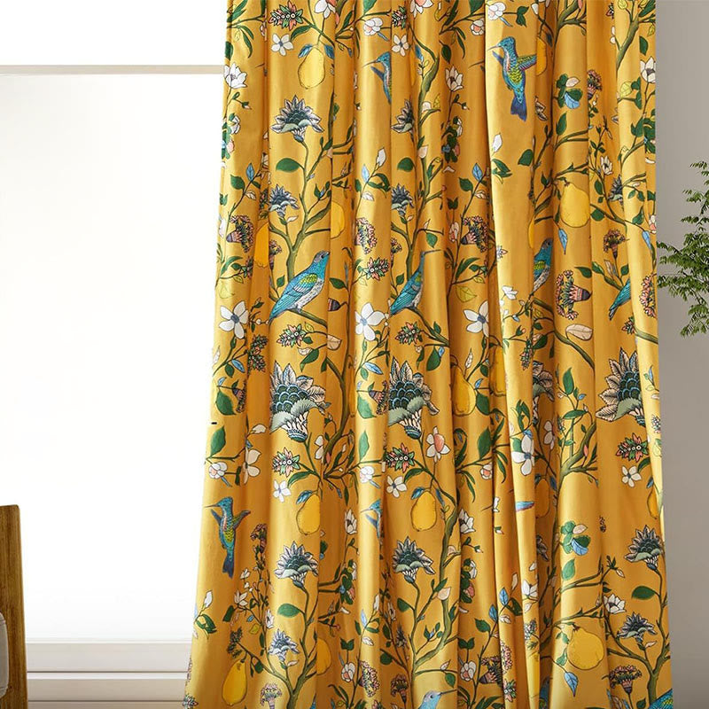 Vintage-Gardine im Landhausstil mit Vogel- und Blumenmotiven - image 18
