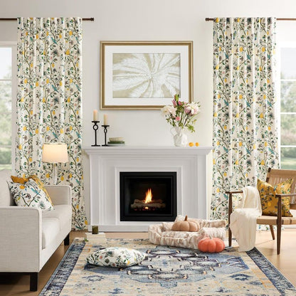 Vintage-Gardine im Landhausstil mit Vogel- und Blumenmotiven - image 2