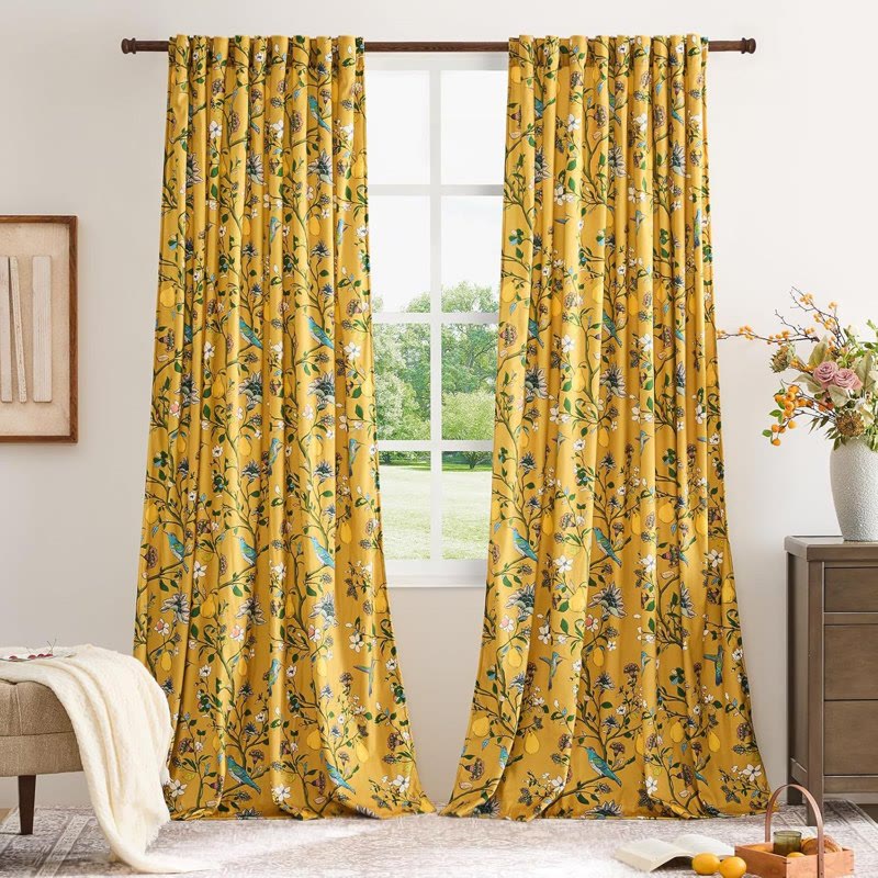 Vintage-Gardine im Landhausstil mit Vogel- und Blumenmotiven - image 15