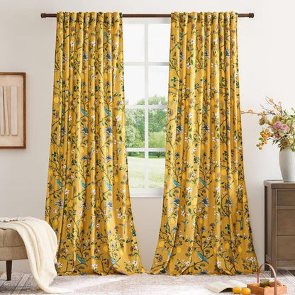 Vintage-Gardine im Landhausstil mit Vogel- und Blumenmotiven - image 15