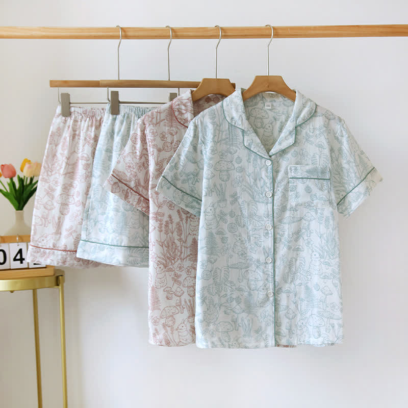 Refresh Bunny Forest Baumwollgaze-Pyjama - image 0