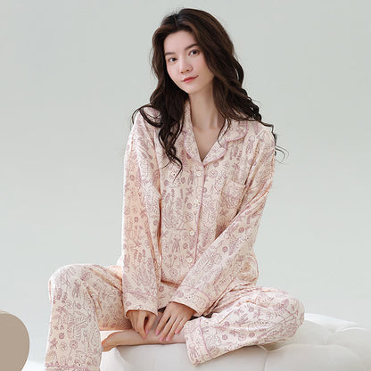Pyjama-Set mit tropischen Blättern und Hasen - Rosa - 3XL - image 0