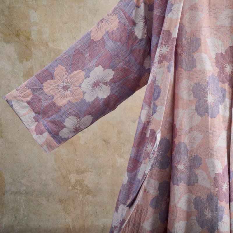 Kimono-Bademantel aus Baumwollgaze mit Kirschblütenmuster - image 13