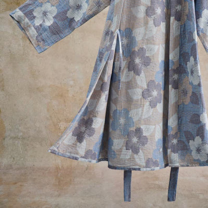 Kimono-Bademantel aus Baumwollgaze mit Kirschblütenmuster - image 3