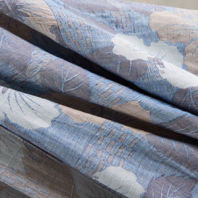 Kimono-Bademantel aus Baumwollgaze mit Kirschblütenmuster - image 8
