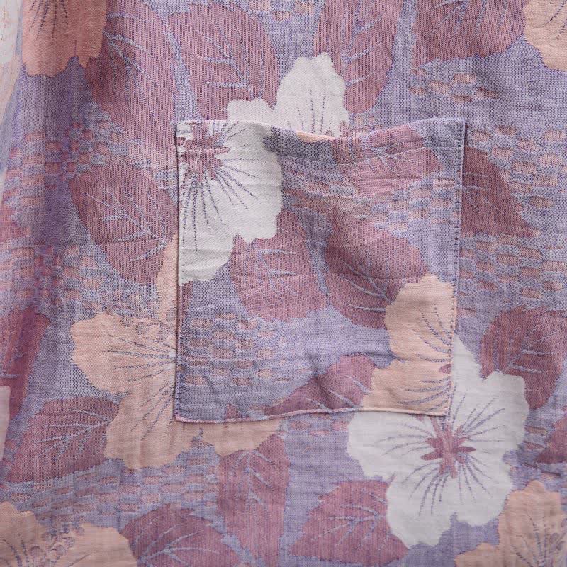 Kimono-Bademantel aus Baumwollgaze mit Kirschblütenmuster - image 15