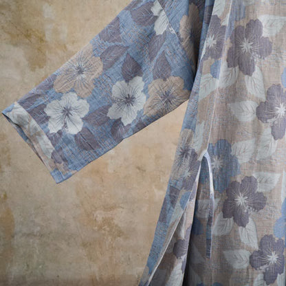 Kimono-Bademantel aus Baumwollgaze mit Kirschblütenmuster - image 4