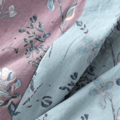 Kimono-Bademantel aus doppellagigem Baumwollgewebe mit blühendem Blumenmuster - image 6