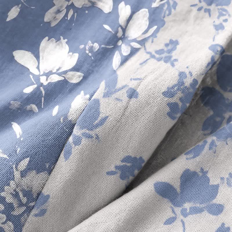Eleganter Kimono-Bademantel aus doppellagigem Baumwollgewebe mit Blumenmuster - image 11