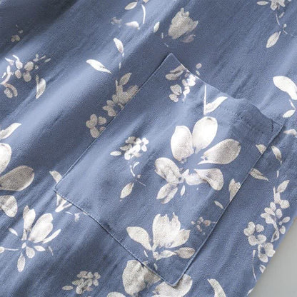 Eleganter Kimono-Bademantel aus doppellagigem Baumwollgewebe mit Blumenmuster - image 10