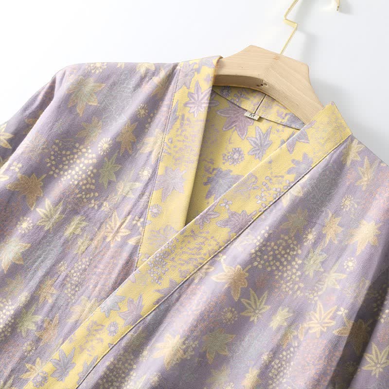 Kimono-Bademantel aus doppellagigem, botanischem Baumwollgewebe - image 4