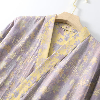 Kimono-Bademantel aus doppellagigem, botanischem Baumwollgewebe - image 4