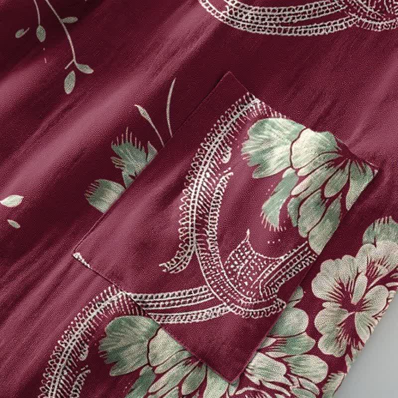Luxuriöser Kimono-Bademantel aus doppellagigem Baumwollgaze mit Pfingstrosenmuster - image 3