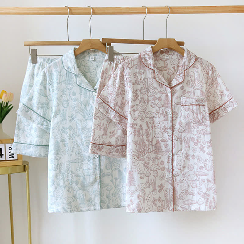 Refresh Bunny Forest Baumwollgaze-Pyjama - image 1
