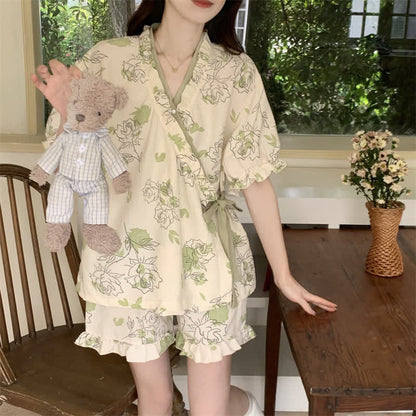 Pyjama-Set mit Rosenrüschenärmeln - image 2