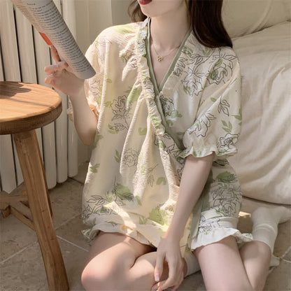 Pyjama-Set mit Rosenrüschenärmeln - image 1