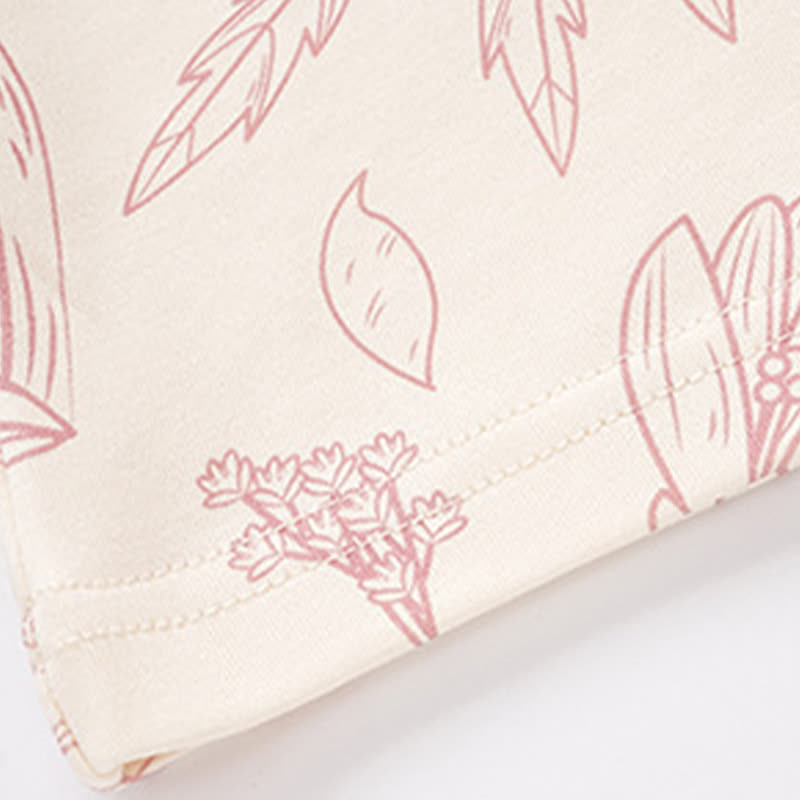 Elegantes Pyjama-Set aus Baumwolle mit Blumenmuster und Rundhalsausschnitt - image 7