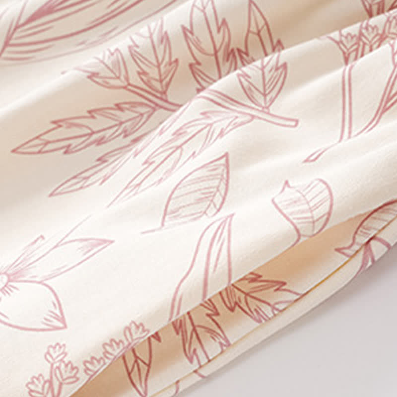 Elegantes Pyjama-Set aus Baumwolle mit Blumenmuster und Rundhalsausschnitt - image 8
