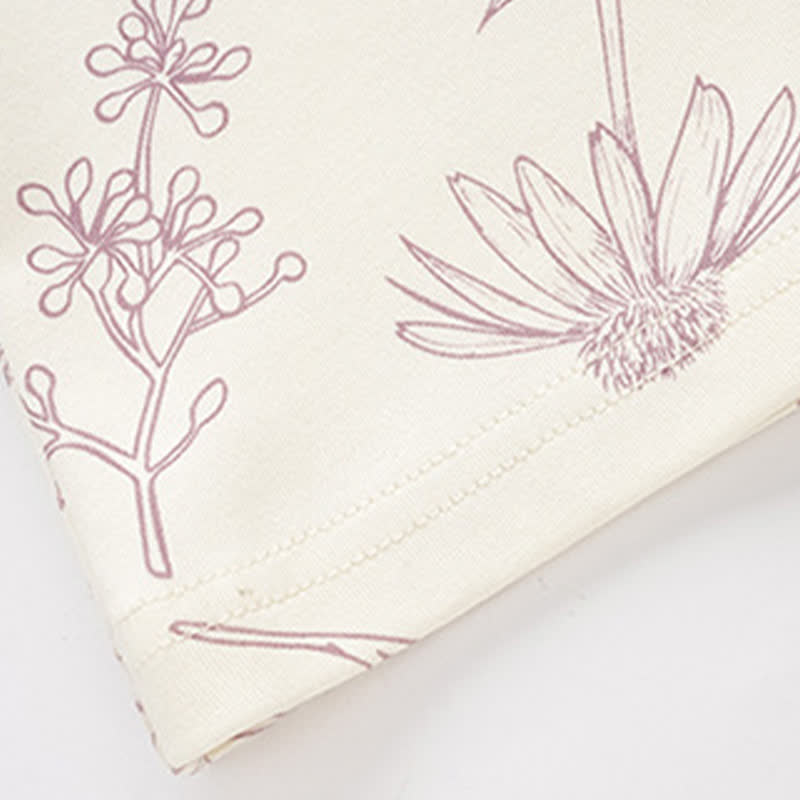 Botanisches, niedliches Kaninchen-Baumwoll-Loungewear-Set - image 7