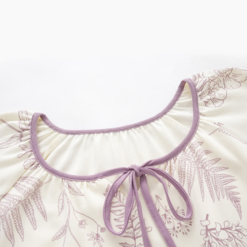 Botanisches, niedliches Kaninchen-Baumwoll-Loungewear-Set - image 3