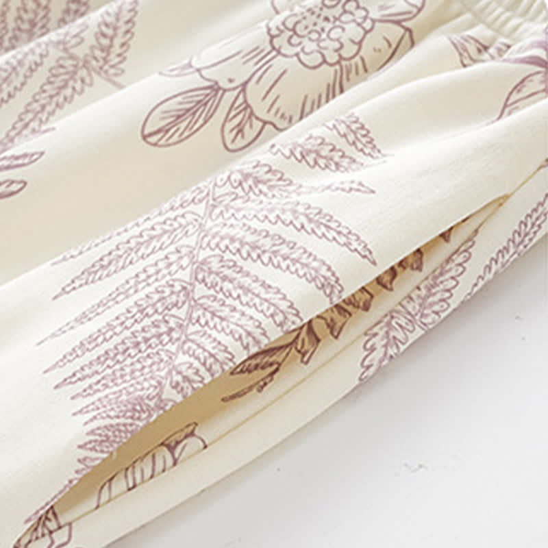 Botanisches, niedliches Kaninchen-Baumwoll-Loungewear-Set - image 9