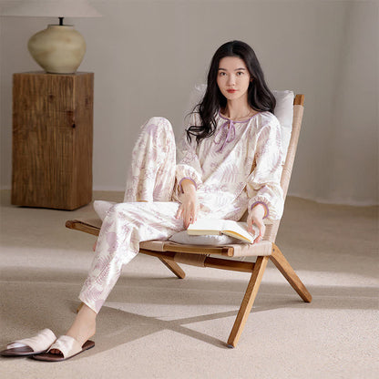 Botanisches, niedliches Kaninchen-Baumwoll-Loungewear-Set - image 2