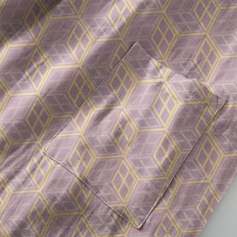 Geometrischer sechseckiger Baumwollbademantel aus doppellagigem Baumwollgewebe - image 6