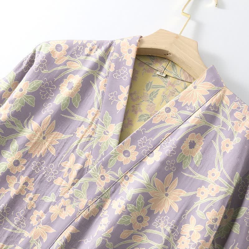 Vintage-Bademantel aus rustikalem Baumwolljacquard mit Blumenmuster - image 18