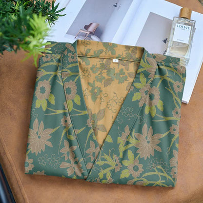 Vintage-Bademantel aus rustikalem Baumwolljacquard mit Blumenmuster - image 10